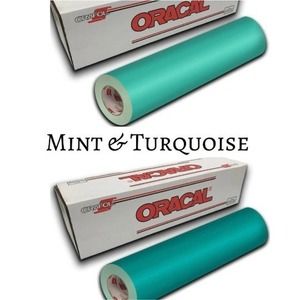 2 Pack 12"x 1 Yard Oracal 651 MINT & TURQUOISE Cricut Hobby Craft Vinyl